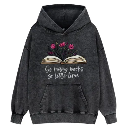 Pagewings So Many Books So Little Time Unisex Washed Hoodie