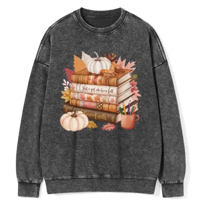 Pagewings Thanksgiving Fall Pumpkin Unisex Washed Sweatshirt