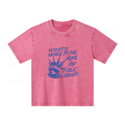 Pagewings What’s More Punk Than The Public Library Unisex Kids Washed T-shirt