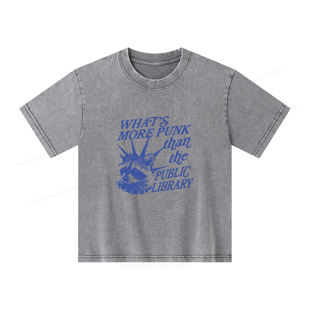Pagewings What’s More Punk Than The Public Library Unisex Kids Washed T-shirt