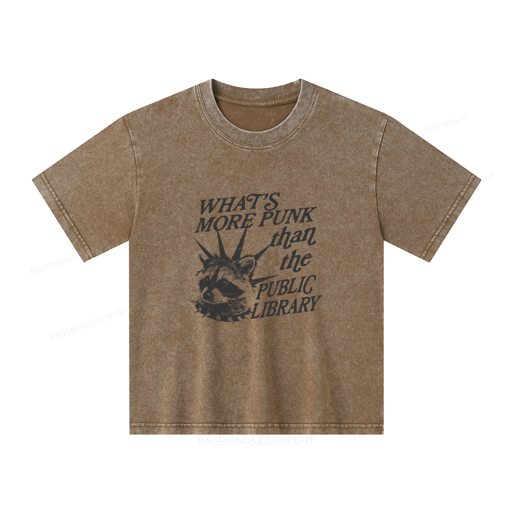 Pagewings What’s More Punk Than The Public Library Unisex Kids Washed T-shirt