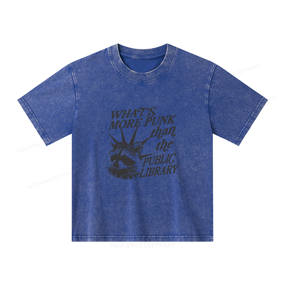 Pagewings What’s More Punk Than The Public Library Unisex Kids Washed T-shirt
