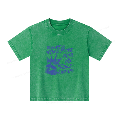 Pagewings What’s More Punk Than The Public Library Unisex Kids Washed T-shirt