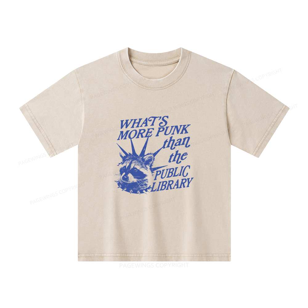 Pagewings What’s More Punk Than The Public Library Unisex Kids Washed T-shirt