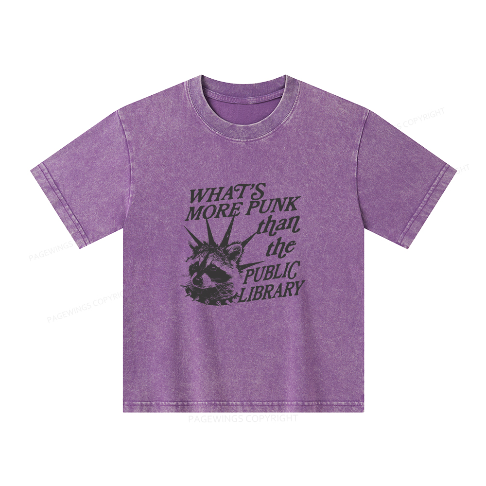 Pagewings What’s More Punk Than The Public Library Unisex Kids Washed T-shirt