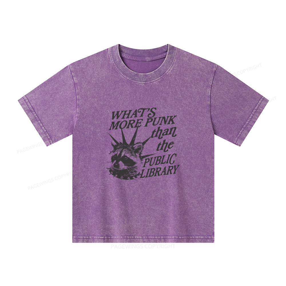 Pagewings What’s More Punk Than The Public Library Unisex Kids Washed T-shirt
