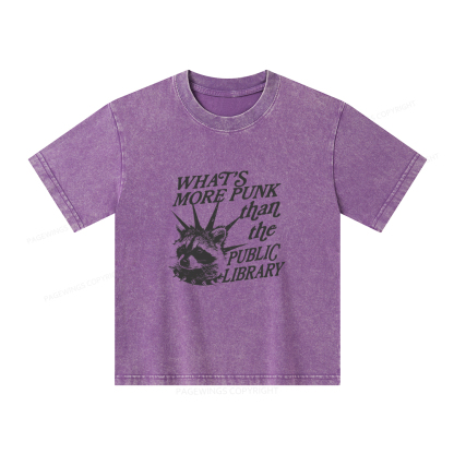 Pagewings What’s More Punk Than The Public Library Unisex Kids Washed T-shirt