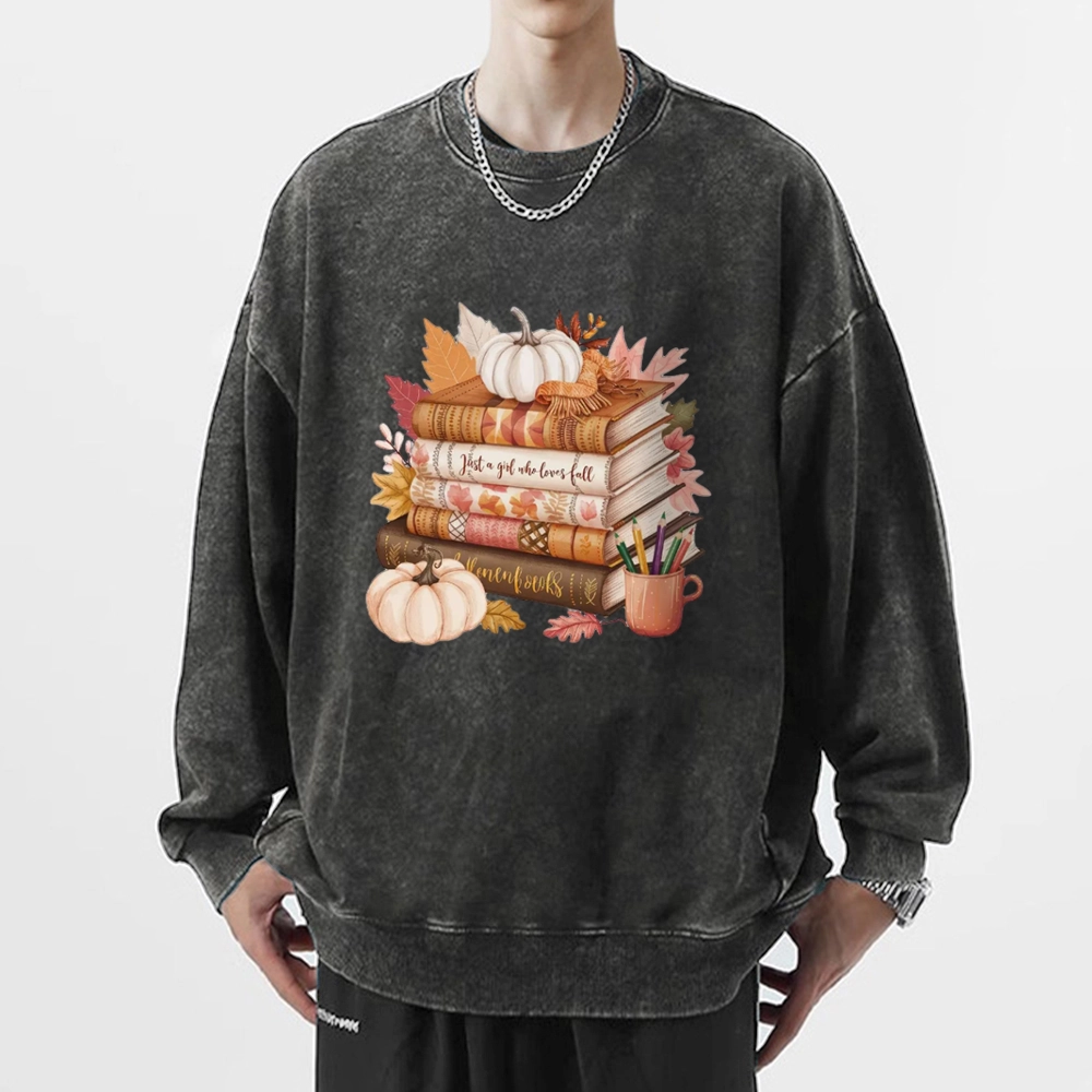 Pagewings Thanksgiving Fall Pumpkin Unisex Washed Sweatshirt