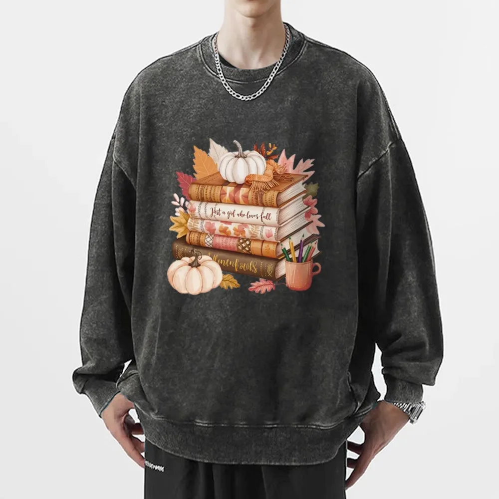 Pagewings Thanksgiving Fall Pumpkin Unisex Washed Sweatshirt