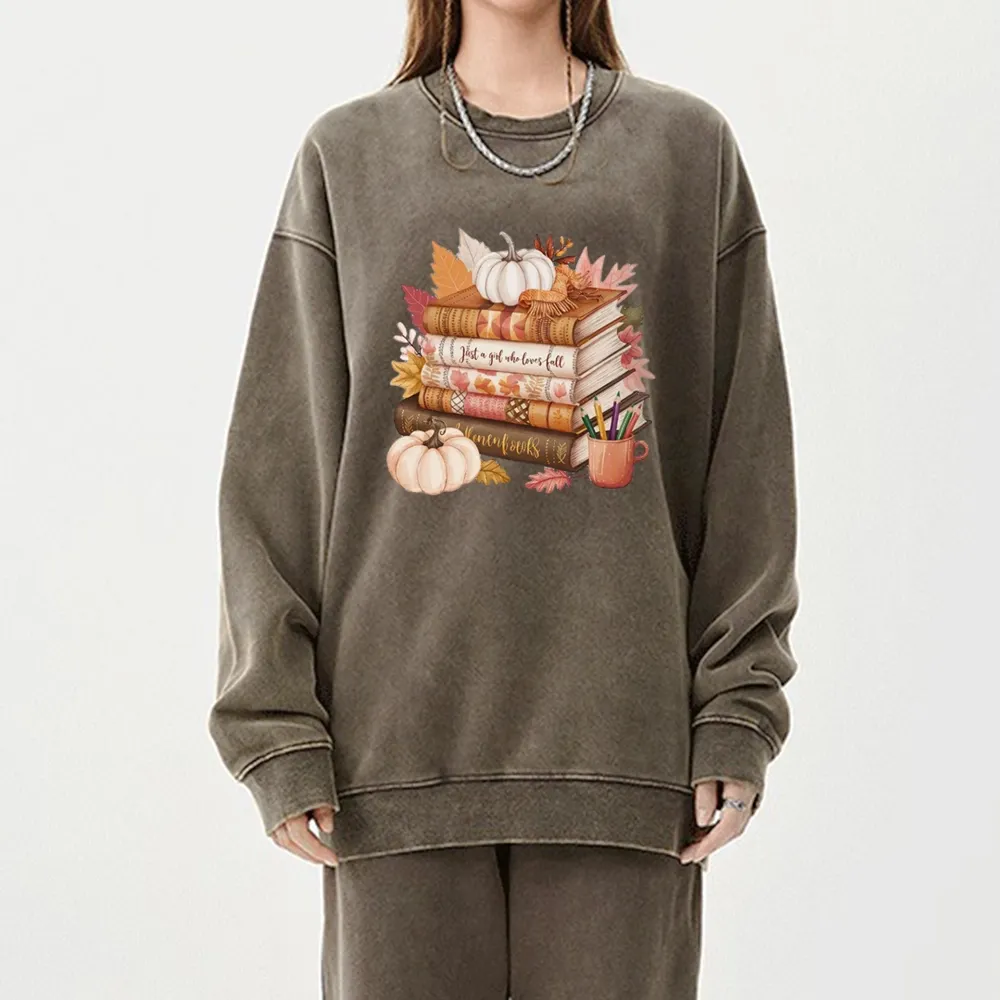 Pagewings Thanksgiving Fall Pumpkin Unisex Washed Sweatshirt