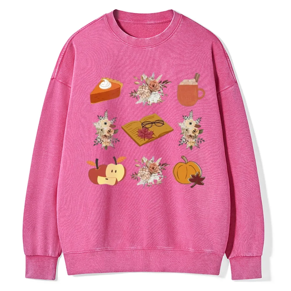 Pagewings Thanksgiving Book Unisex Washed Sweatshirt