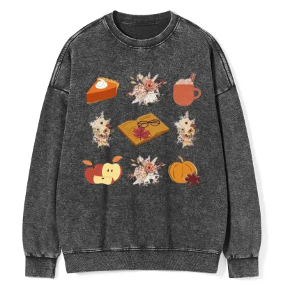 Pagewings Thanksgiving Book Unisex Washed Sweatshirt