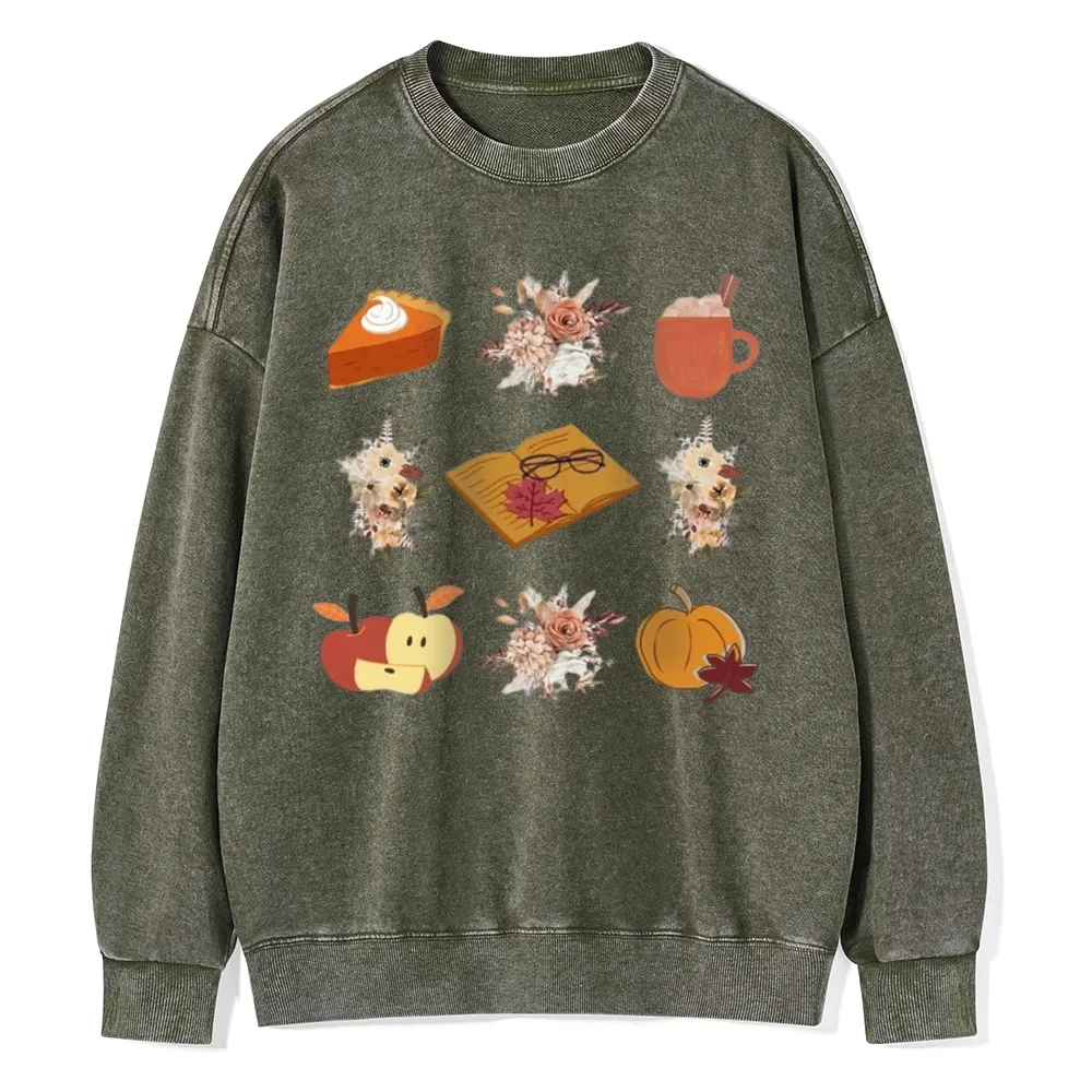 Pagewings Thanksgiving Book Unisex Washed Sweatshirt