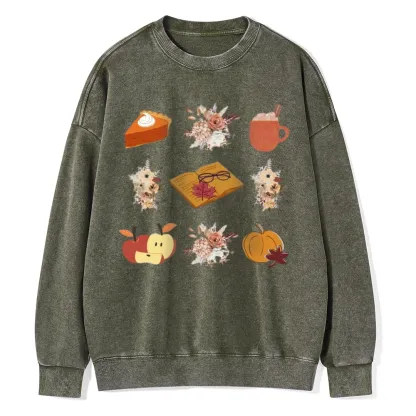 Pagewings Thanksgiving Book Unisex Washed Sweatshirt