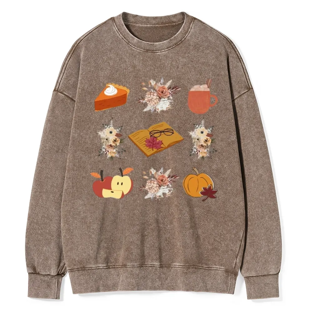Pagewings Thanksgiving Book Unisex Washed Sweatshirt