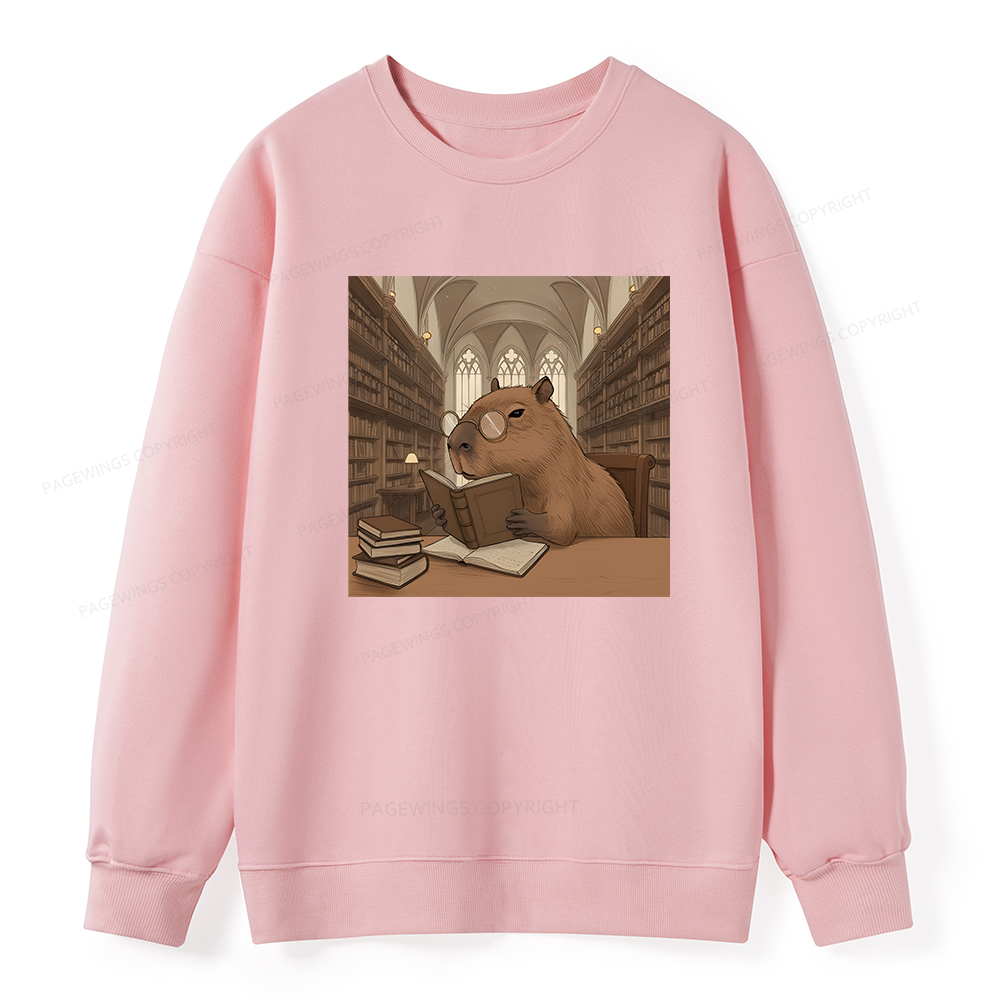 Pagewings The Reader Capybara Unisex Classic Sweatshirt