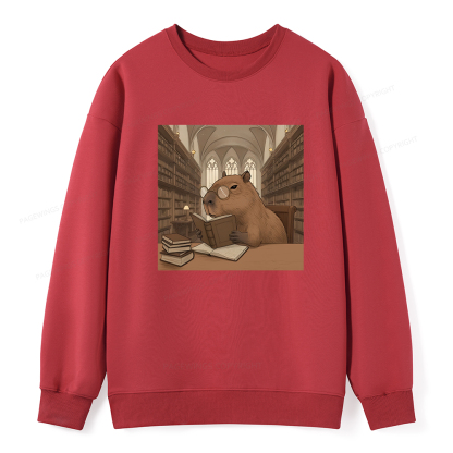 Pagewings The Reader Capybara Unisex Classic Sweatshirt