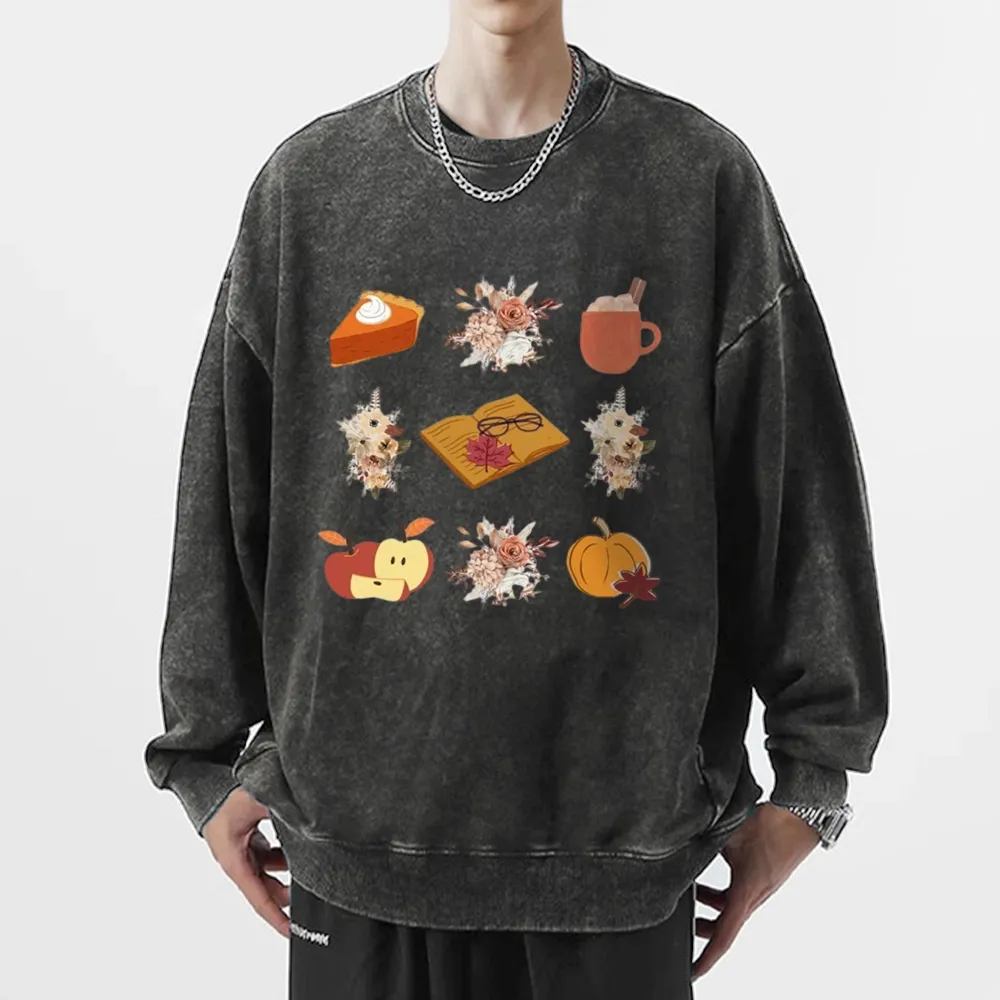 Pagewings Thanksgiving Book Unisex Washed Sweatshirt
