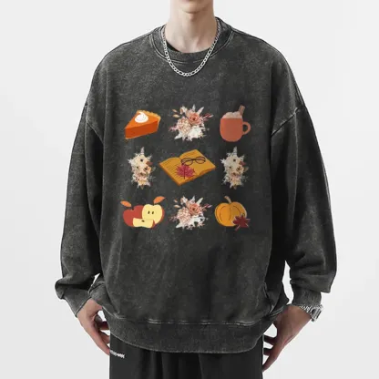 Pagewings Thanksgiving Book Unisex Washed Sweatshirt