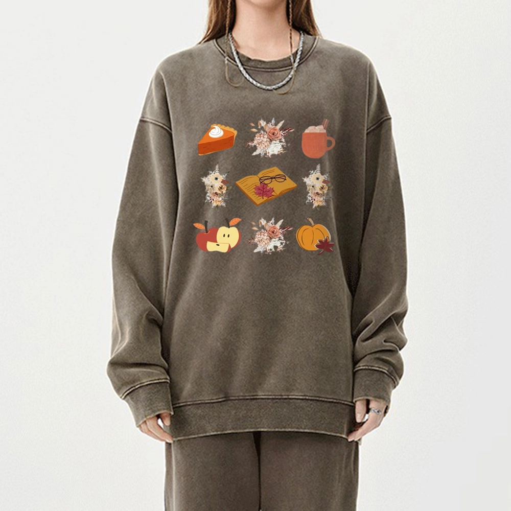 Pagewings Thanksgiving Book Unisex Washed Sweatshirt