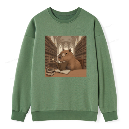 Pagewings The Reader Capybara Unisex Classic Sweatshirt