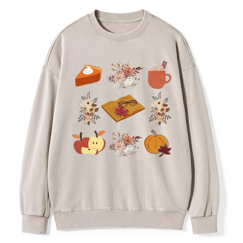 Pagewings Thanksgiving Book Unisex Washed Sweatshirt