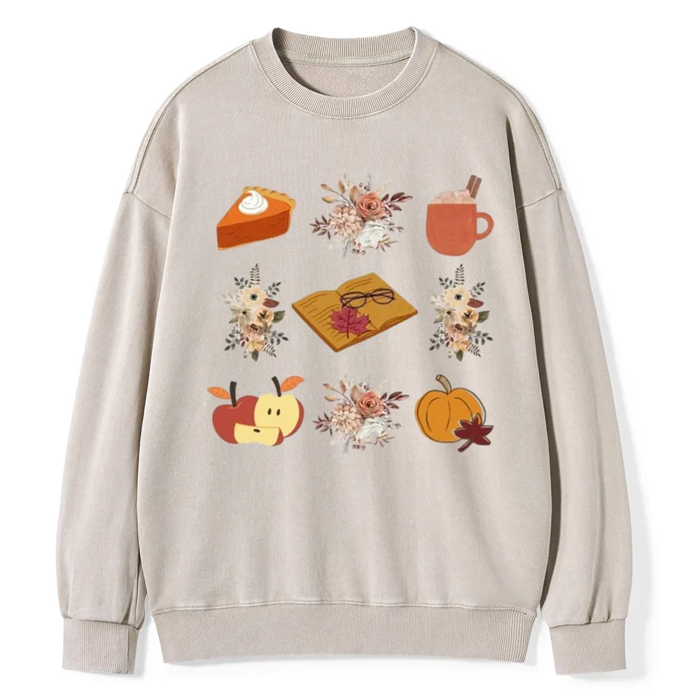 Pagewings Thanksgiving Book Unisex Washed Sweatshirt