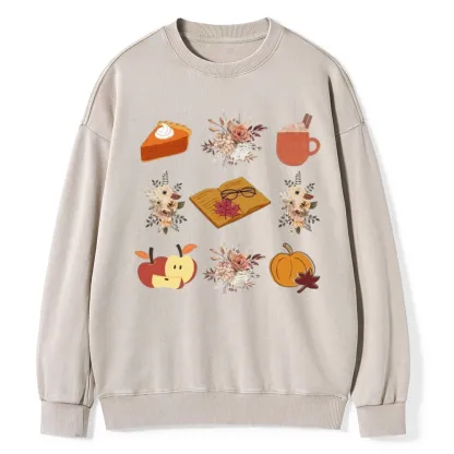 Pagewings Thanksgiving Book Unisex Washed Sweatshirt
