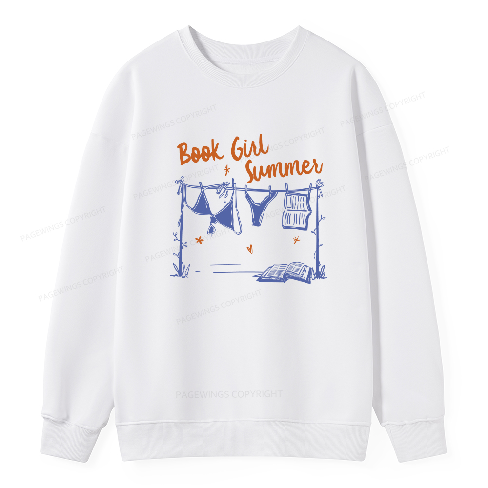 Pagewings Book Girl Summer Bookish Unisex Classic Sweatshirt