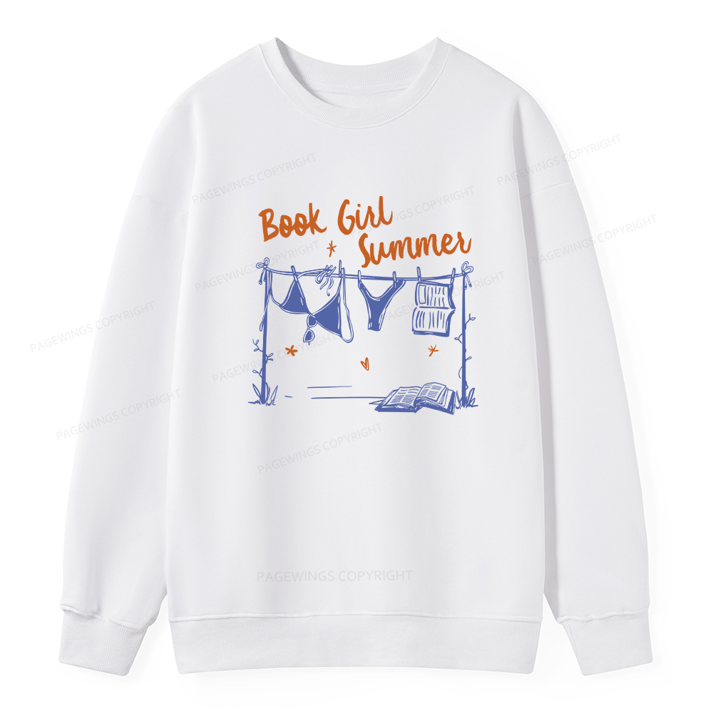 Pagewings Book Girl Summer Bookish Unisex Classic Sweatshirt