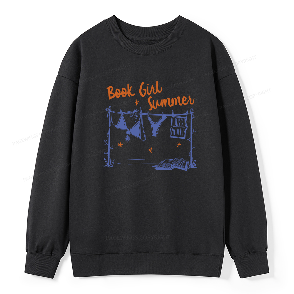 Pagewings Book Girl Summer Bookish Unisex Classic Sweatshirt