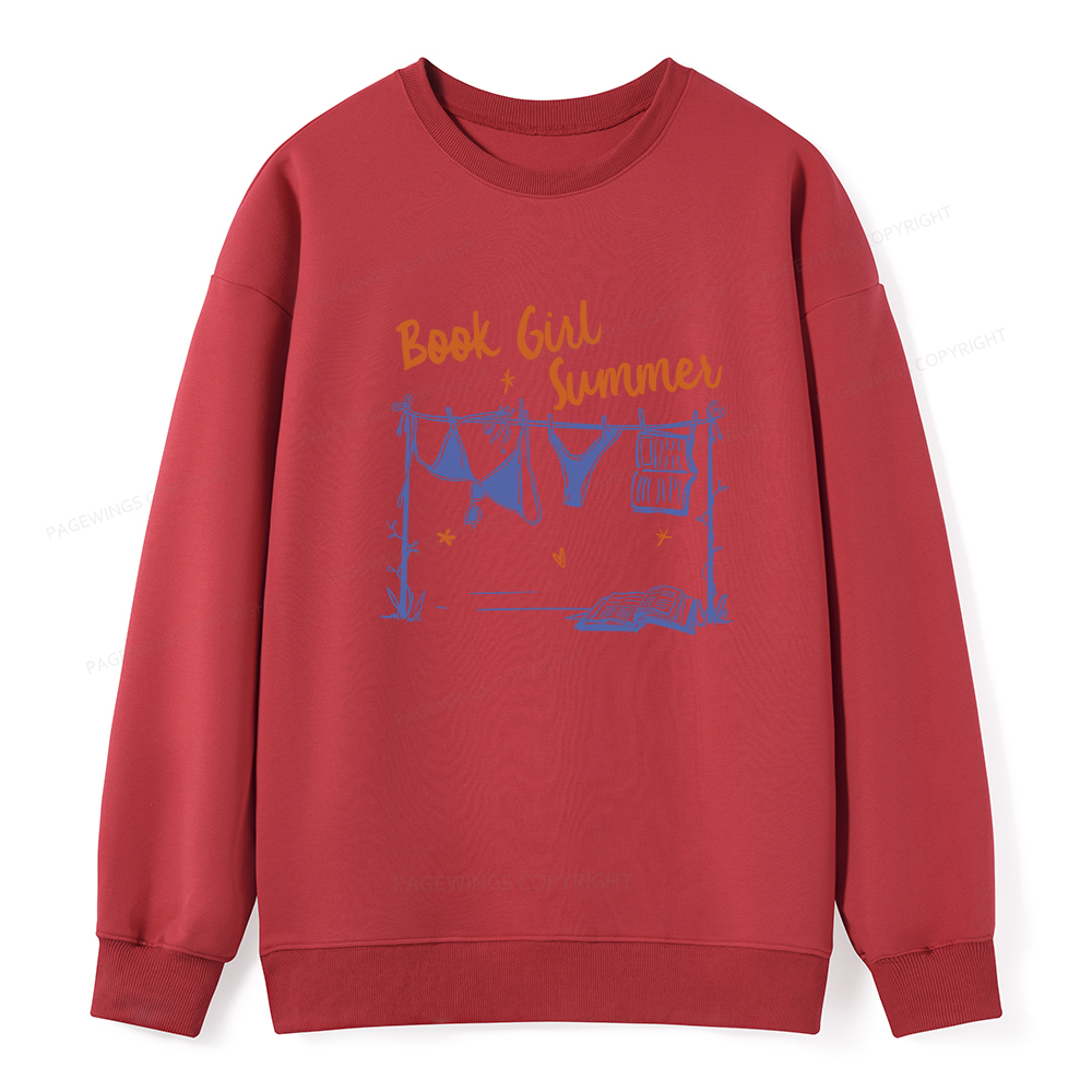 Pagewings Book Girl Summer Bookish Unisex Classic Sweatshirt