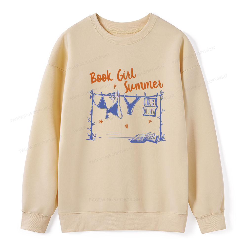 Pagewings Book Girl Summer Bookish Unisex Classic Sweatshirt