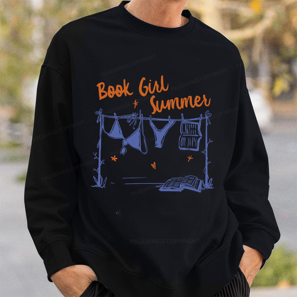 Pagewings Book Girl Summer Bookish Unisex Classic Sweatshirt