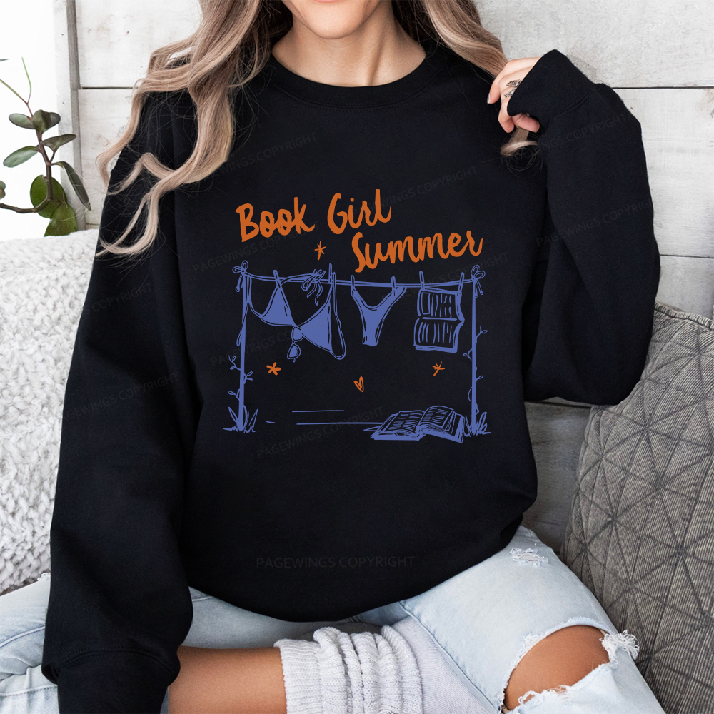 Pagewings Book Girl Summer Bookish Unisex Classic Sweatshirt