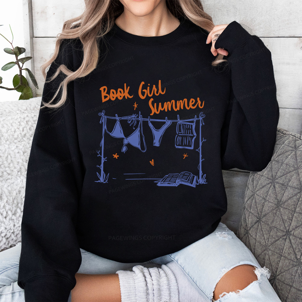 Pagewings Book Girl Summer Bookish Unisex Classic Sweatshirt