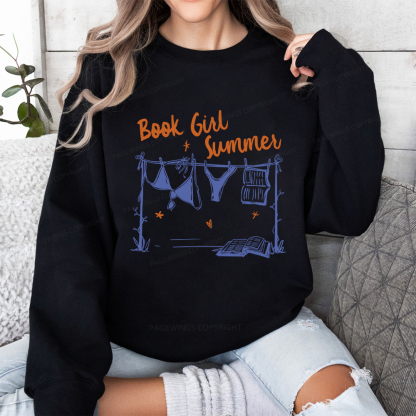 Pagewings Book Girl Summer Bookish Unisex Classic Sweatshirt