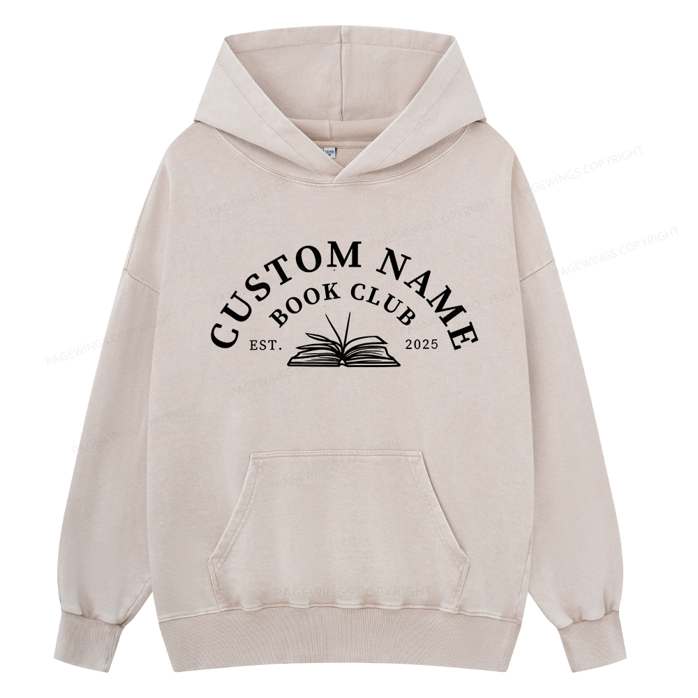 Pagewings Personalized Custom Book Club Unisex Washed Hoodie