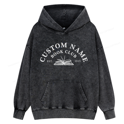 Pagewings Personalized Custom Book Club Unisex Washed Hoodie