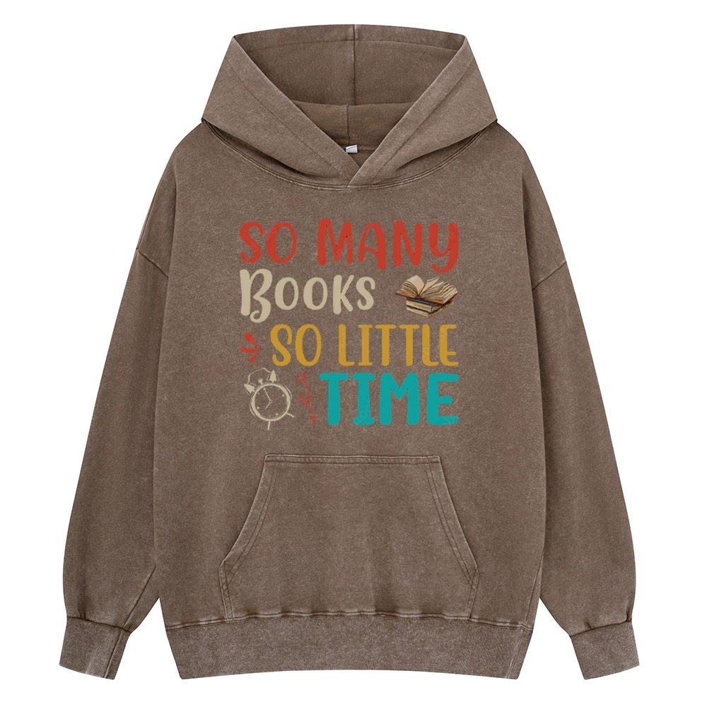 Pagewings So Many Books So Little Time Unisex Washed Hoodie