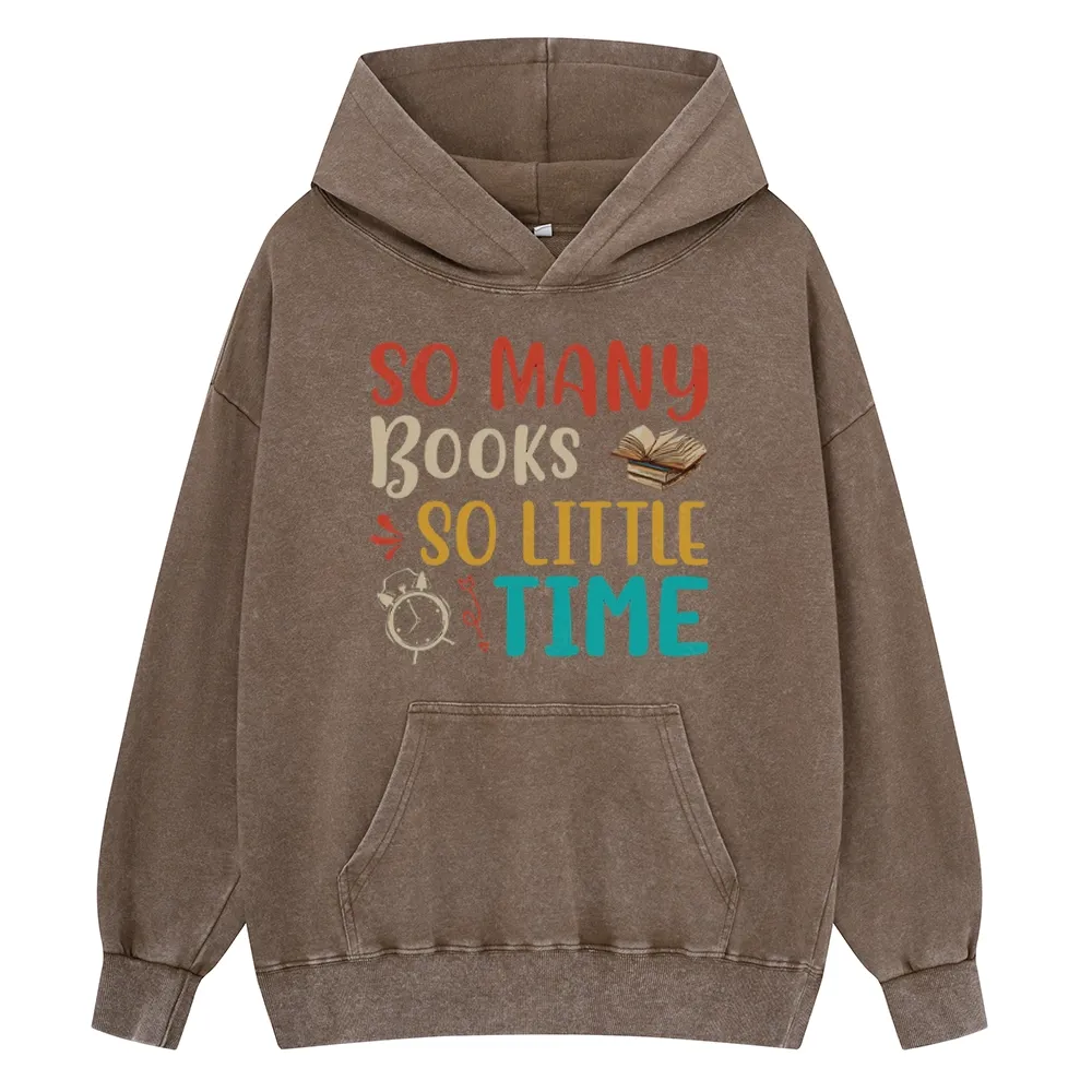 Pagewings So Many Books So Little Time Unisex Washed Hoodie