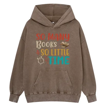 Pagewings So Many Books So Little Time Unisex Washed Hoodie