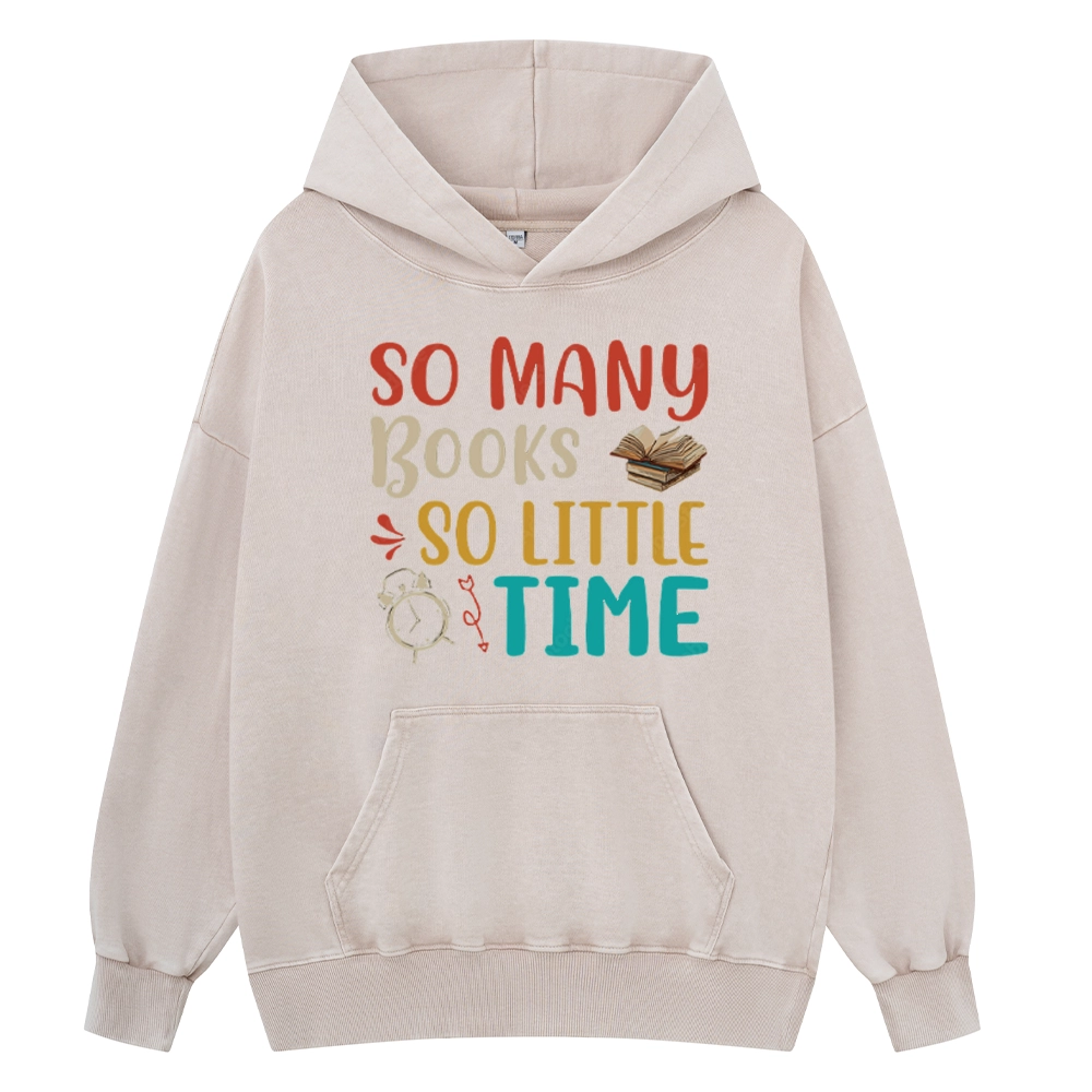Pagewings So Many Books So Little Time Unisex Washed Hoodie
