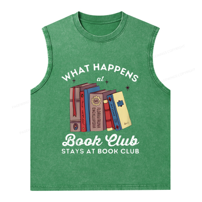 Pagewings Stays At Book Club Book Unisex Washed Tank Top