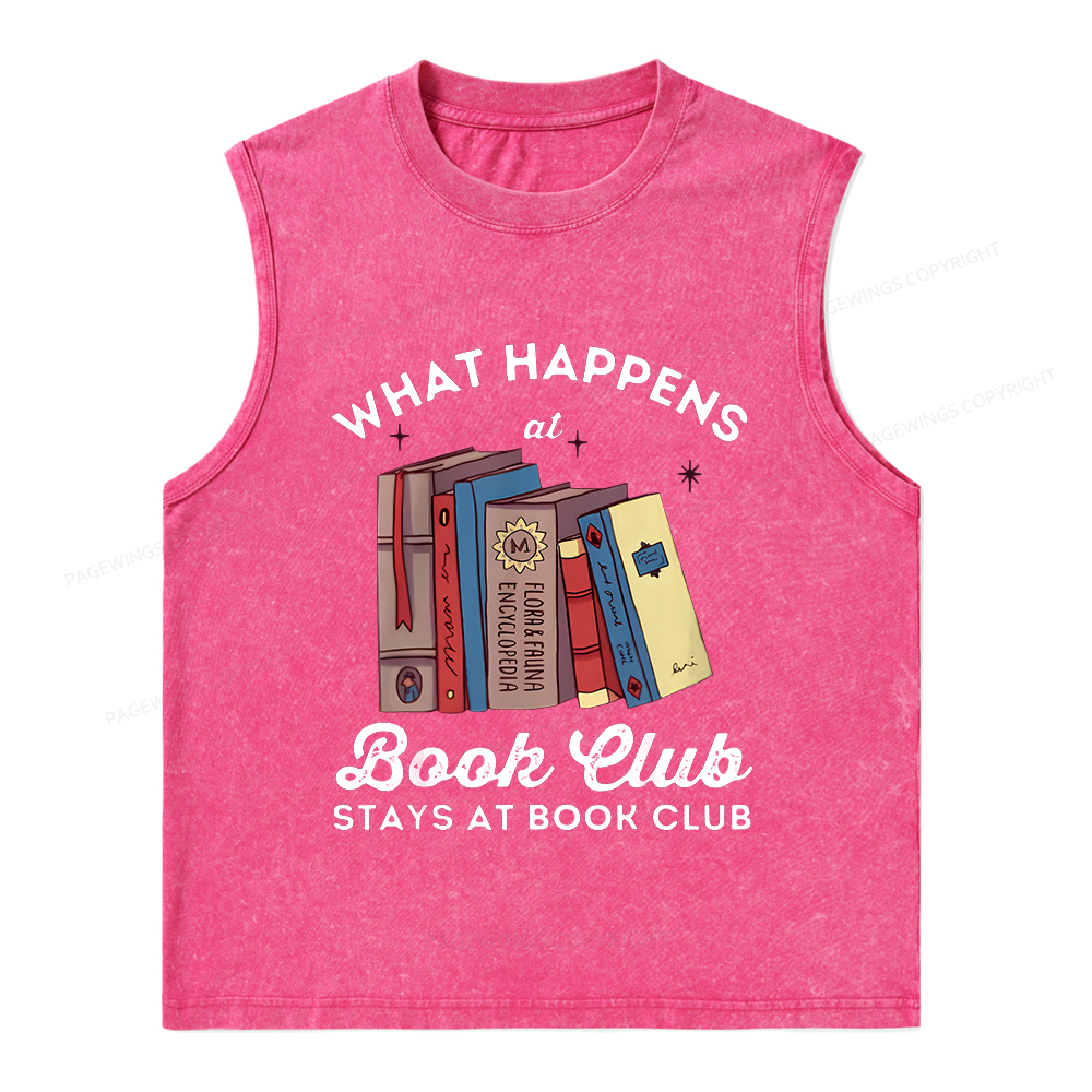 Pagewings Stays At Book Club Book Unisex Washed Tank Top