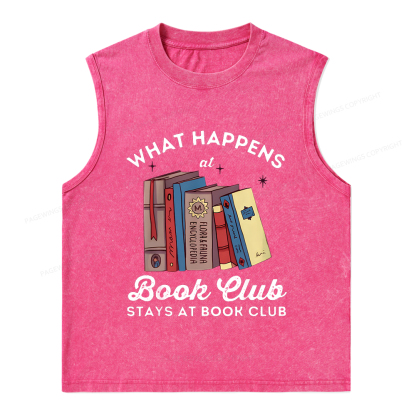 Pagewings Stays At Book Club Book Unisex Washed Tank Top