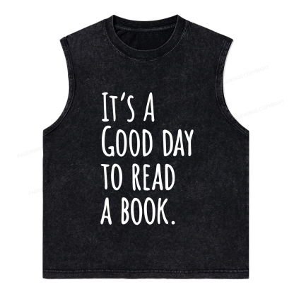 Pagewings It's A Good Day To Read A Book Unisex Washed Tank Top