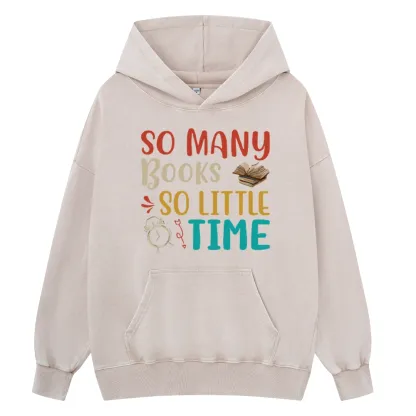 Pagewings So Many Books So Little Time Unisex Washed Hoodie