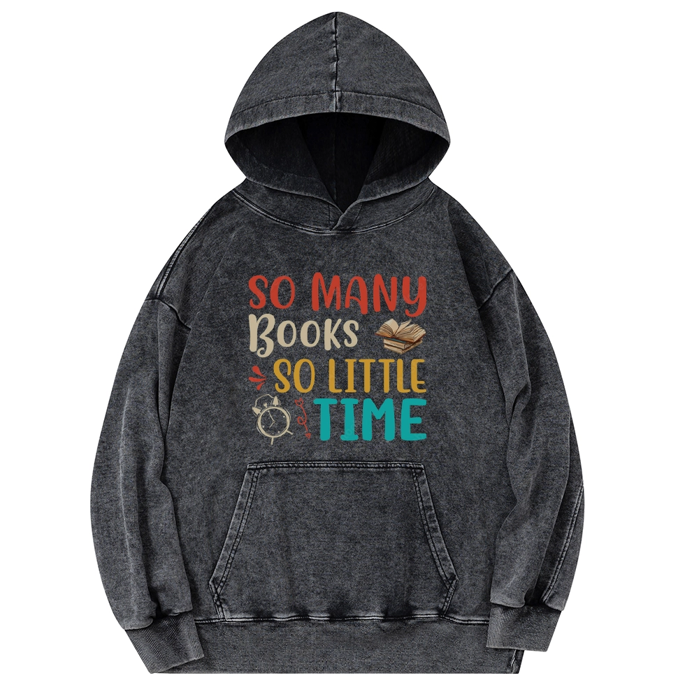 Pagewings So Many Books So Little Time Unisex Washed Hoodie