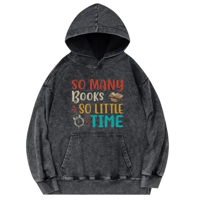 Pagewings So Many Books So Little Time Unisex Washed Hoodie